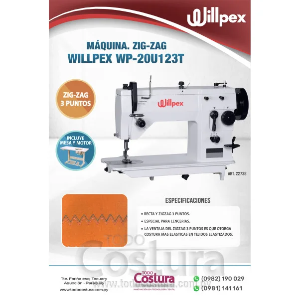 MAQ. ZIG-ZAG (ZIGZAG 3 PUNTOS LENCERIA) WILLPEX WP-20U123T